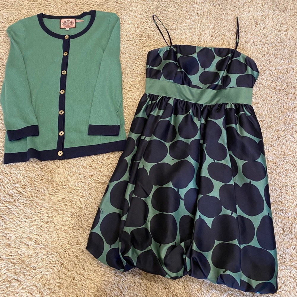 Juicy Couture silk dress with matching sweater